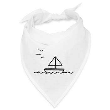 Boot auf dem Wasser - Bandana - Weiß - Vorne