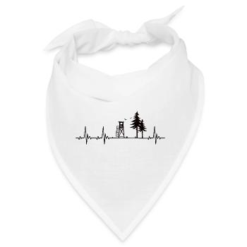 Jäger Herzschlag mit Hochsitz im Wald - Bandana - Weiß - Vorne