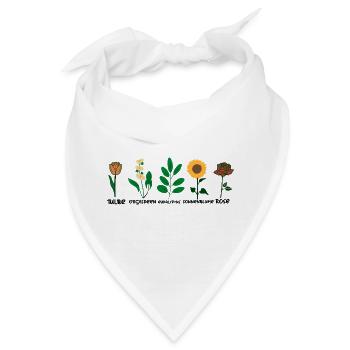 Blumen Arten - Bandana - Weiß - Vorne