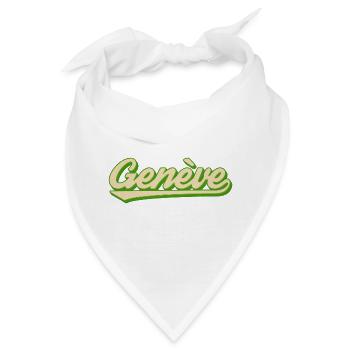 Genève Retro Script Limette - Bandana - Weiß - Vorne