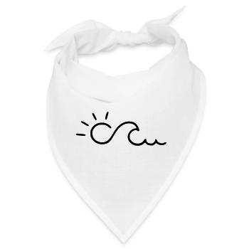 Welle mit Sonne - Bandana - Weiß - Vorne