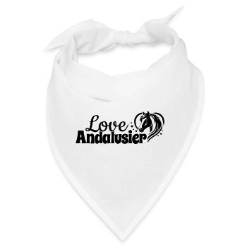 Andalusier Love Herz Pferdekopf - Bandana - Weiß - Vorne