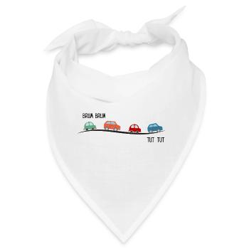 Autos im Geschwindigskeitsrausch - Bandana - Weiß - Vorne