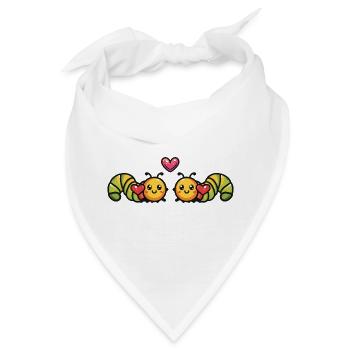 Wurm Paar Liebe Couple Verliebt - Bandana - Weiß - Vorne