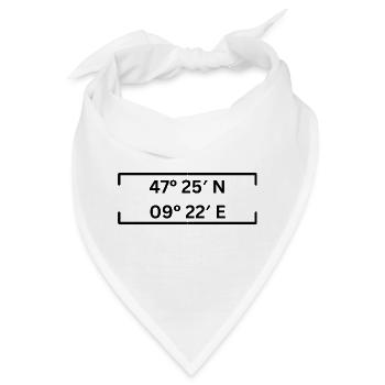 Koordinaten St. Gallen Schweiz Minimalistisch - Bandana - Weiß - Vorne