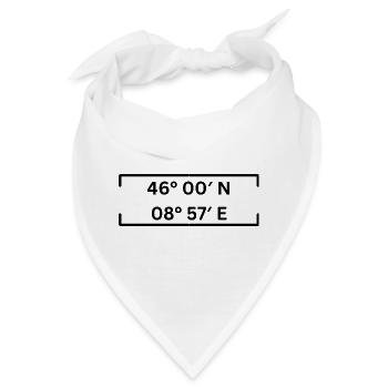 Koordinaten Lugano Minimalistisch - Bandana - Weiß - Vorne