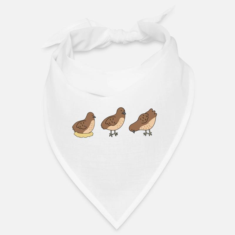 Three Quails - Minimalist Quail Design Bandana
