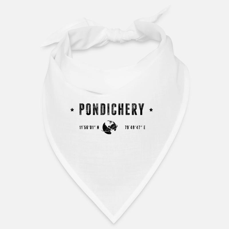 PONDICHERRY Stylized geographical coordinates Bandana