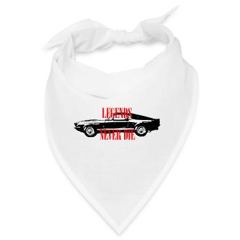 Legends Never Die – Kräftige Retro-Textgrafik - Bandana - Weiß - Vorne