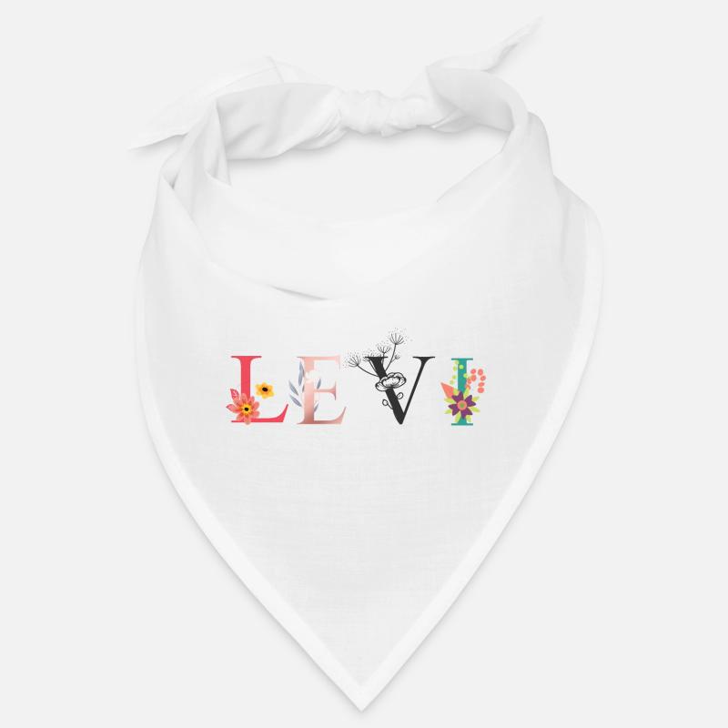 LEVI Name Art avec des fleurs brodées Bandana