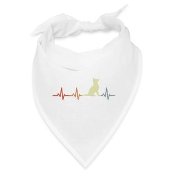Vintage Hunde Kardiogramm - Bandana - Weiß - Vorne