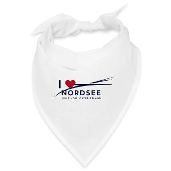 Ich liebe die Nordsee ... Golf von Ostfriesland - Bandana - Weiß - Vorne