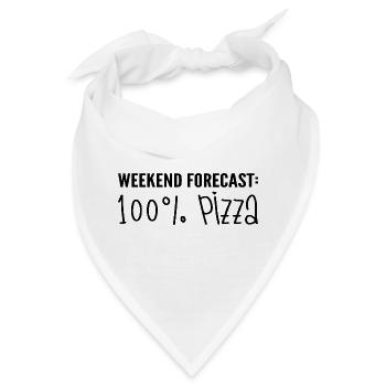 Vorhersage für das Wochenende: 100% Pizza - Bandana - Weiß - Vorne