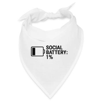 Social Battery – 1% Left - Bandana - Weiß - Vorne