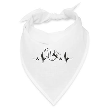 Saxophon Rhythmusmusik Jazzinstrument Herz - Bandana - Weiß - Vorne