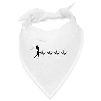 Golf Golferin Golfschlag EKG Herzschlag - Bandana - Weiß - Vorne