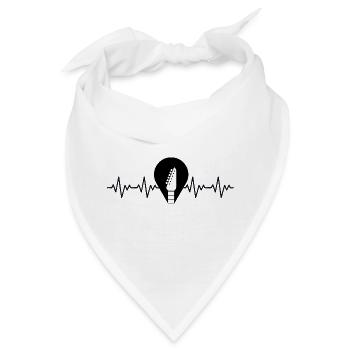 Plektron Plektrum Gitarre Gitarrist EKG Herzschlag - Bandana - Weiß - Vorne