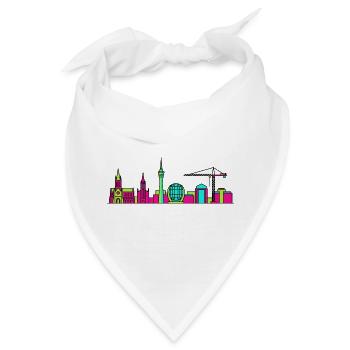Glasgow City Skyline Clyde Arc Moderne Linienkunst - Bandana - Weiß - Vorne