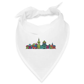 Bern City Skyline Zytglogge Moderne Linienkunst - Bandana - Weiß - Vorne