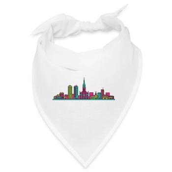 Łódź Stadtsilhuett Manufaktura Moderne Kunst - Bandana - Weiß - Vorne
