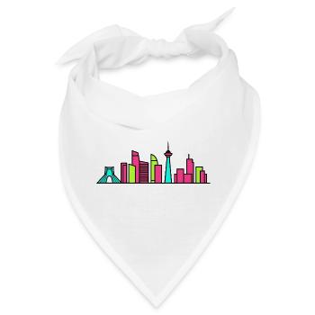 Teheraner Stadtsilhouette Azadi-Turm Moderne Kunst - Bandana - Weiß - Vorne
