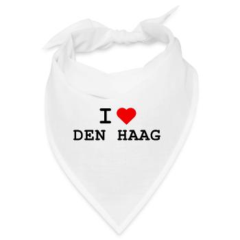 I love Den Haag - Ich liebe Den Haag - Bandana - Weiß - Vorne