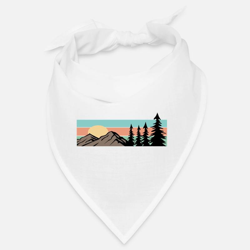 Camping Forest Mountain Retro Bandana