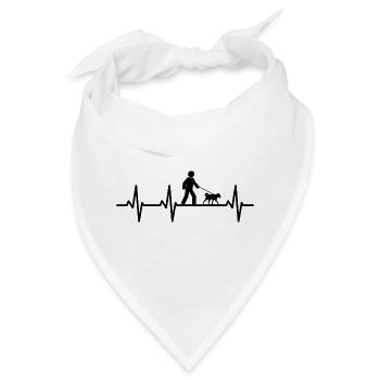 Hundehalter Herzklopfen - Bandana - Weiß - Vorne