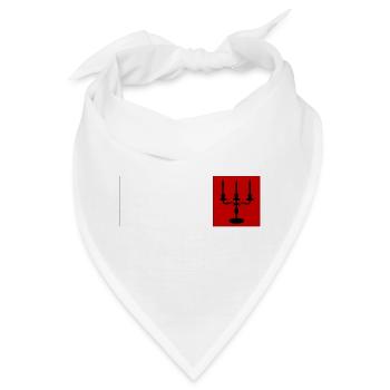 Gotische Kandelaber-Silhouette – Rot-weißer Minim - Bandana - Weiß - Vorne