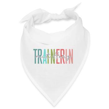 Trainerin mit Herz Geschenk - Bandana - Weiß - Vorne