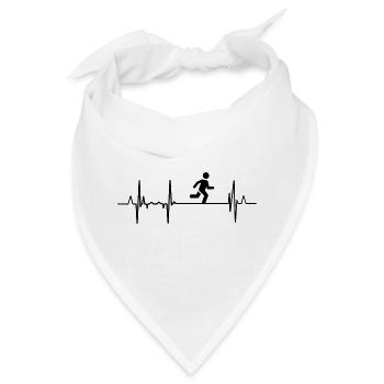 Herzschlag Laufen - Bandana - Weiß - Vorne