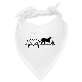 Gepard Herzschlag Herz - Bandana - Weiß - Vorne