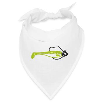 Gummifisch Angelkoeder Icon - Bandana - Weiß - Vorne