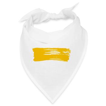 Gelber Streifen / Pinselstrich - Rechteck Balken - Bandana - Weiß - Vorne