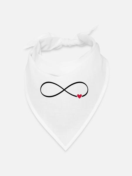 Heart infinity sign icon gift - Bandana - white