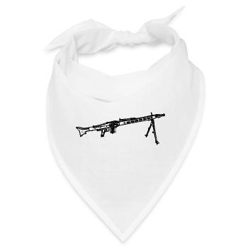 MG 3 Maschinengewehr Bundeswehr - Bandana - Weiß - Vorne