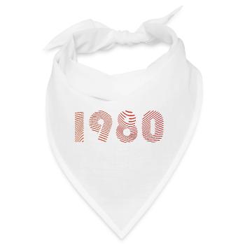 Retro 1980 Stripes Typografie - Bandana - Weiß - Vorne