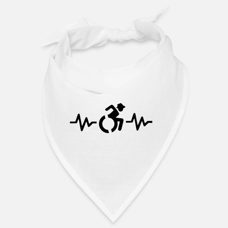 Rollstuhlfahrer mit Hut und Herzfrequenz # Bandana