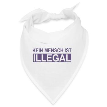 Kein Mensch ist Illegal - Bandana - Weiß - Vorne