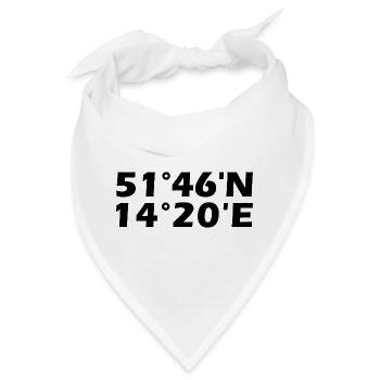 Cottbus Koordinaten - Bandana - Weiß - Vorne
