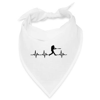 Softball Herzschlag - Bandana - Weiß - Vorne