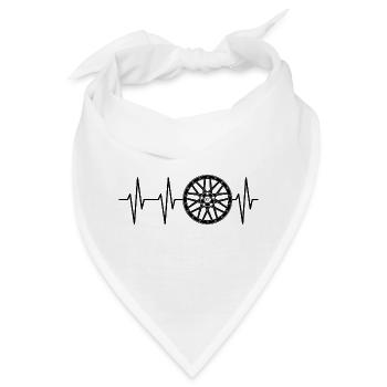 Felgen Liebe Puls Felge Symbol Rad Räder Grafik - Bandana - Weiß - Vorne