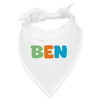 Name - Ben - Bandana - Weiß - Vorne