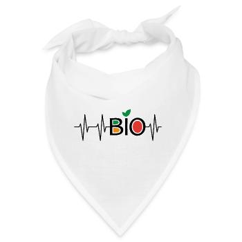 Herzschlag bio gesund Puls Symbol Essen Ernährung - Bandana - Weiß - Vorne