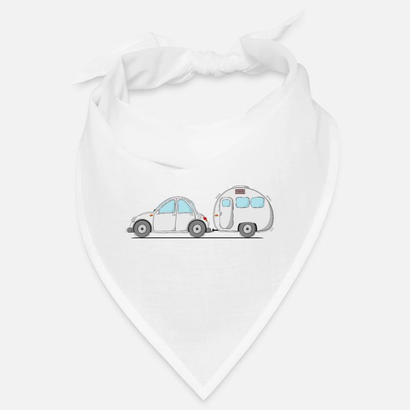 Auto mit Wohnwagen Grau Bandana
