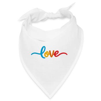 Herzliche Liebesbotschaft in Bunt - Bandana - Weiß - Vorne