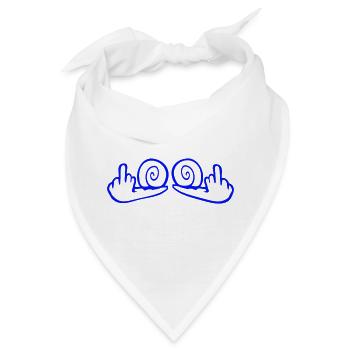 Schnecke Mittelfinger Beleidigung Wichser Fuck You - Bandana - Weiß - Vorne