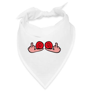 Schnecke Mittelfinger Beleidigung Wichser Fuck You - Bandana - Weiß - Vorne