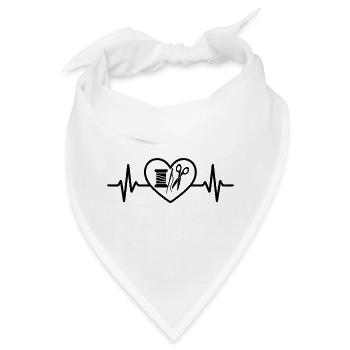 Nähen Garnrolle Nadel Schere Herz - Bandana - Weiß - Vorne