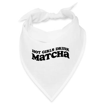 Hot Girls Drink Matcha – Trendiges SVG Design - Bandana - Weiß - Vorne